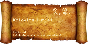 Kolovits Muriel névjegykártya